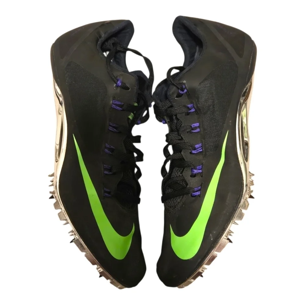 Nike Zoom Superfly R4 Black Green Athletic Track And Field Spike Shoes Size 10.5